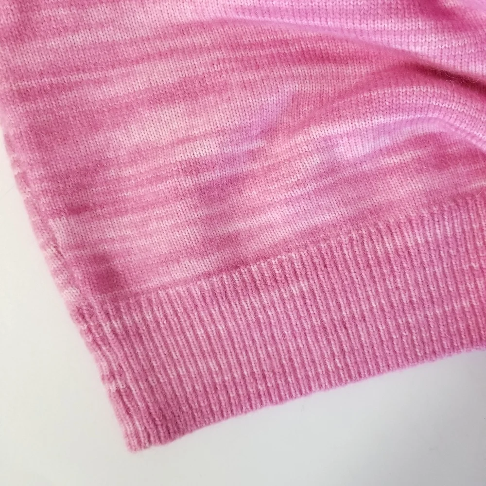 J.CREW Tie Sleeve Crew Neck Sweater Marled Pink Size XS Alpaca Wool Blend