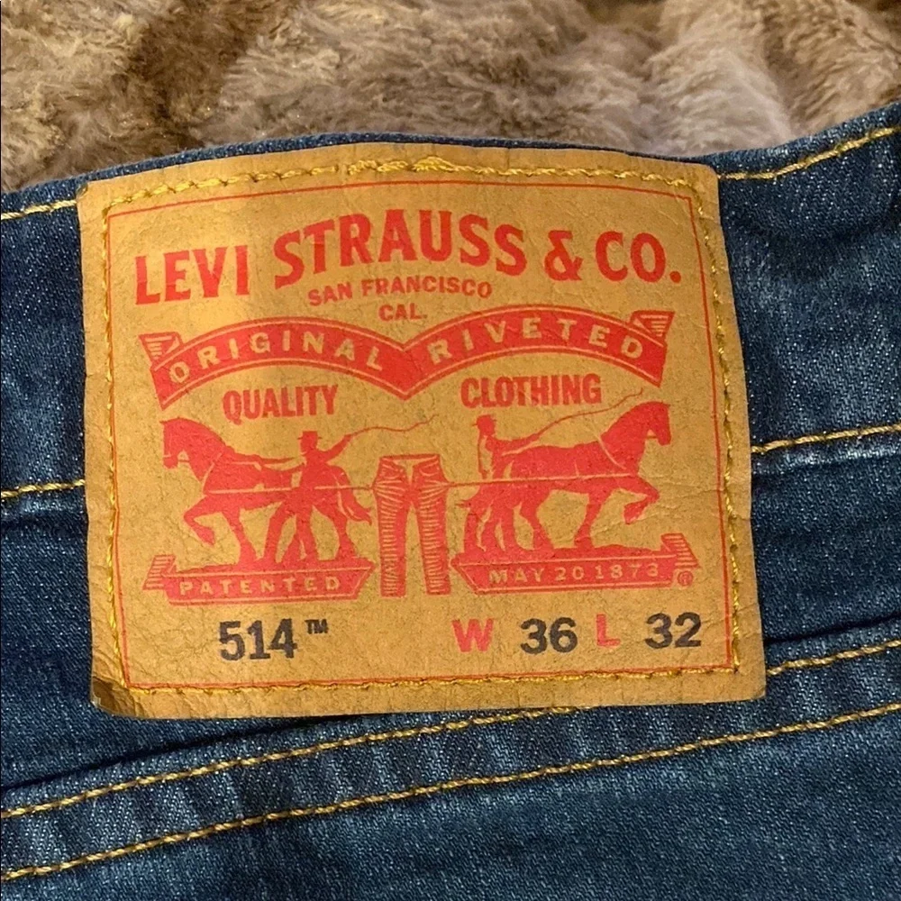 Levi's 514 Blue Jeans Straight Classic Style Mens Size 36