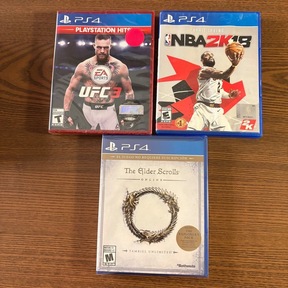 Sony PS4 Video Game‎ Bundle 3 Games New Sealed UFC 3 NBA 2K18 Elder Scrolls