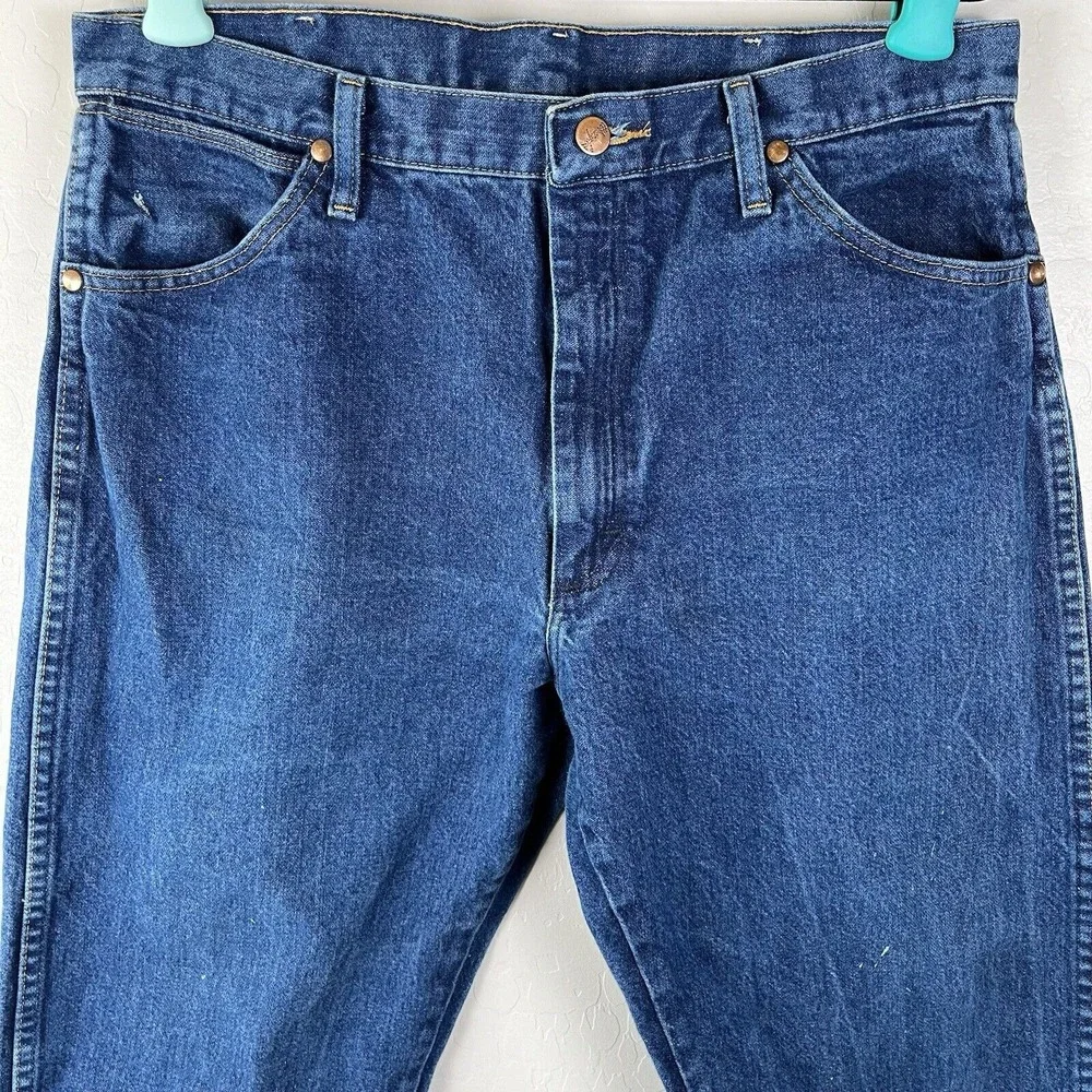 Wrangler 13MWZPW Cowboy Cut Original Fit Men's Jeans Size 36x32 Paint Distressed