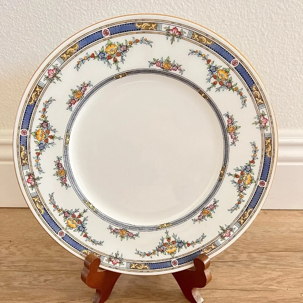Antique 1924 Mintons England Princess Yellow Flower Bone China‎ Dinner Plate 10