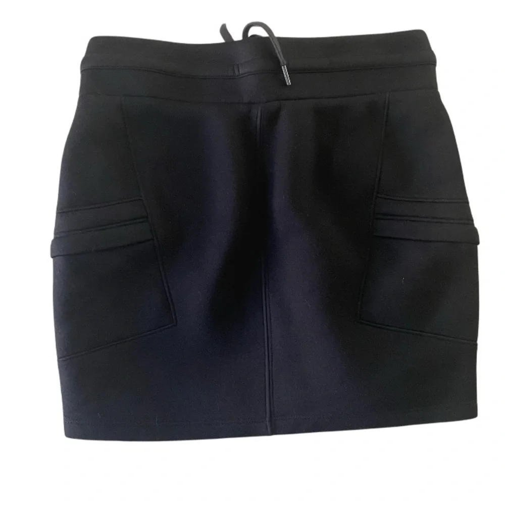 Helmut Lang Modal Black Mini Skirt Drawstring Waist Cargo Pockets Size XS