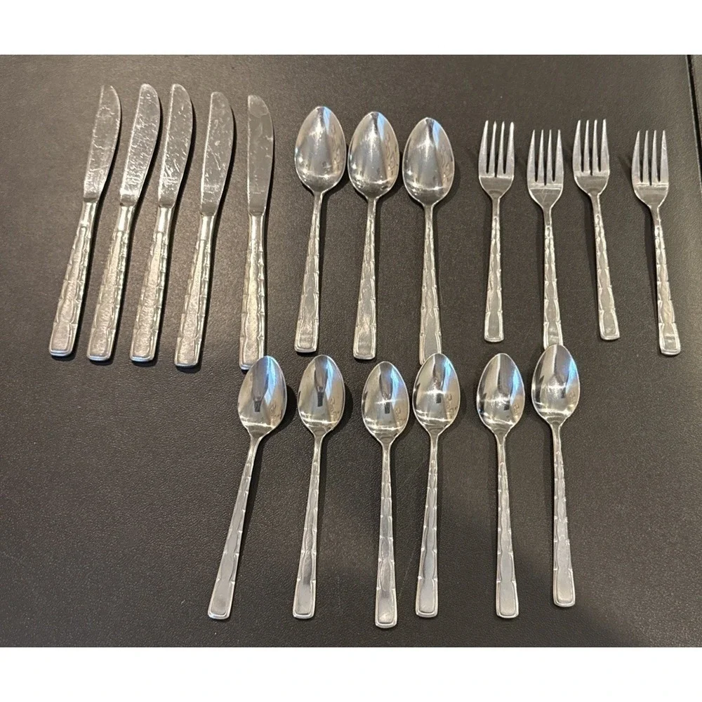 Swagger Reed & Barton Rebacraft  Stainless Steel Korea Flatware 18 Pieces‎ VTG