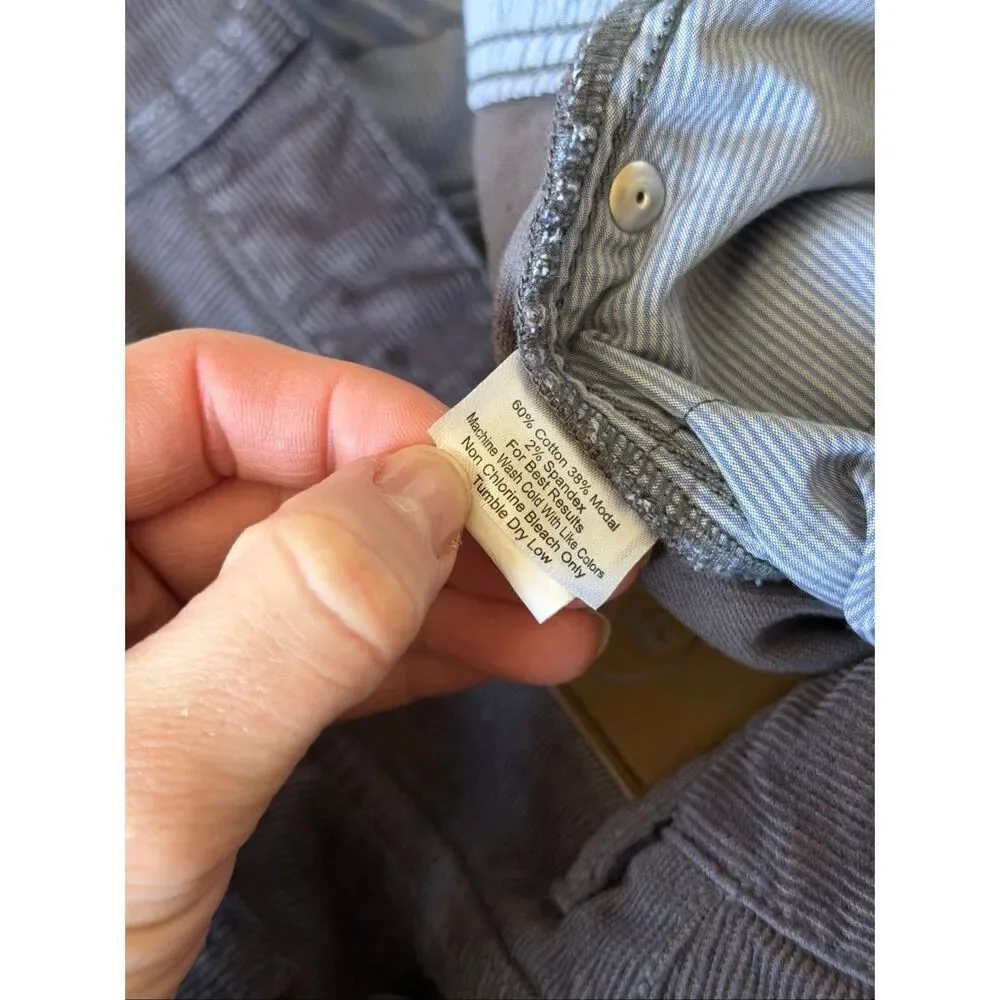Peter Millar Pants Superior Soft Corduroy Five-Pocket Smoke Gray 40x32