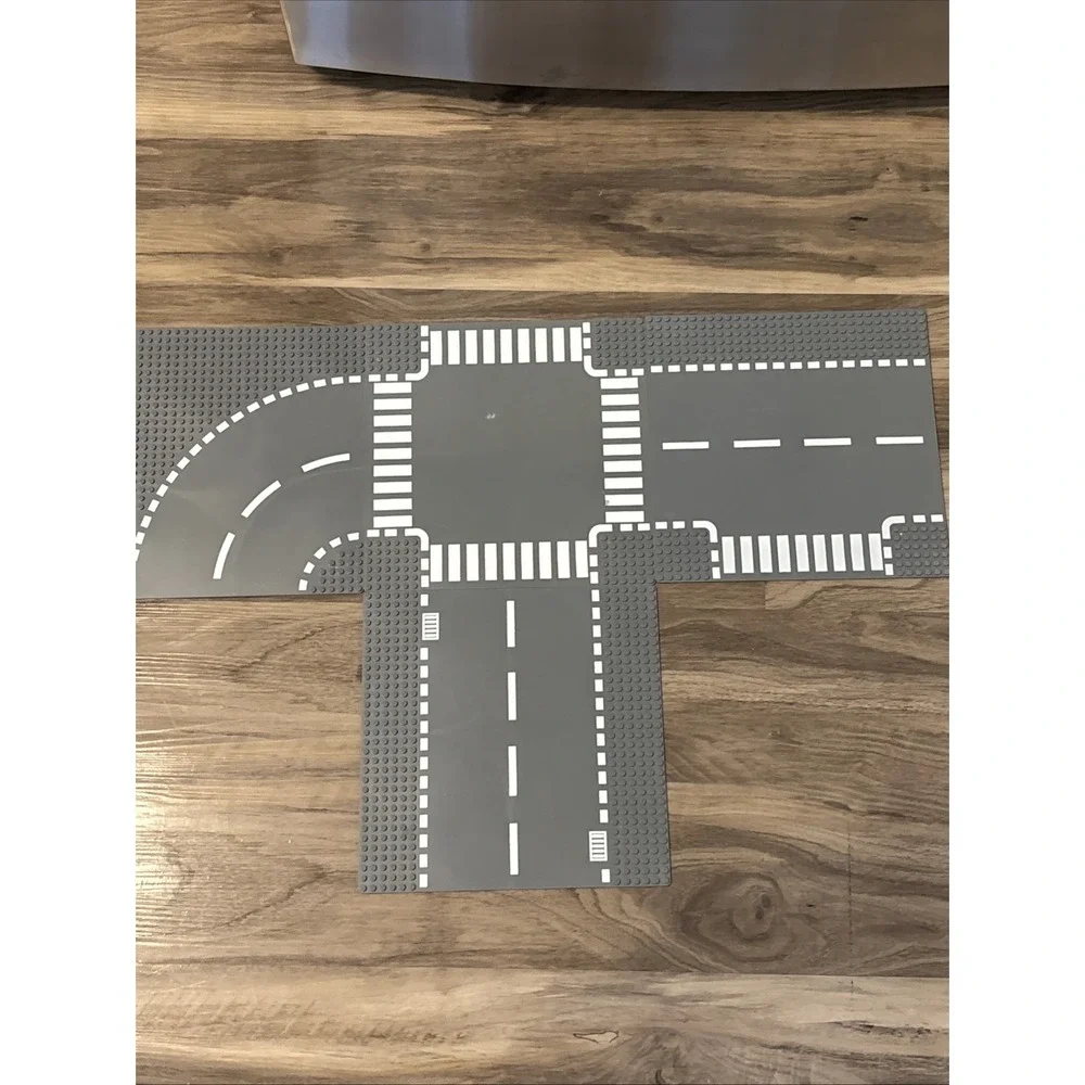 NON‎ Lego Lot of 4 Road Baseplates 32x32 City Dashed Line Street