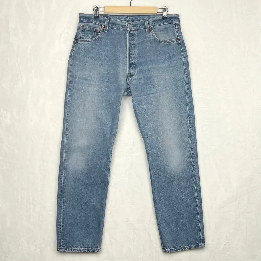 Vintage Levi’s 501 Mens tag 36x32 actual‎ 34x30 Red Tab USA Made 01 Light Wash