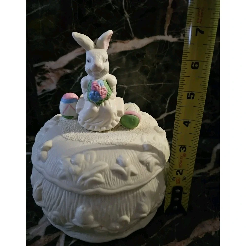 Vintage Covered Candy Bowl Centerpiece Easter Spring Decoration 7