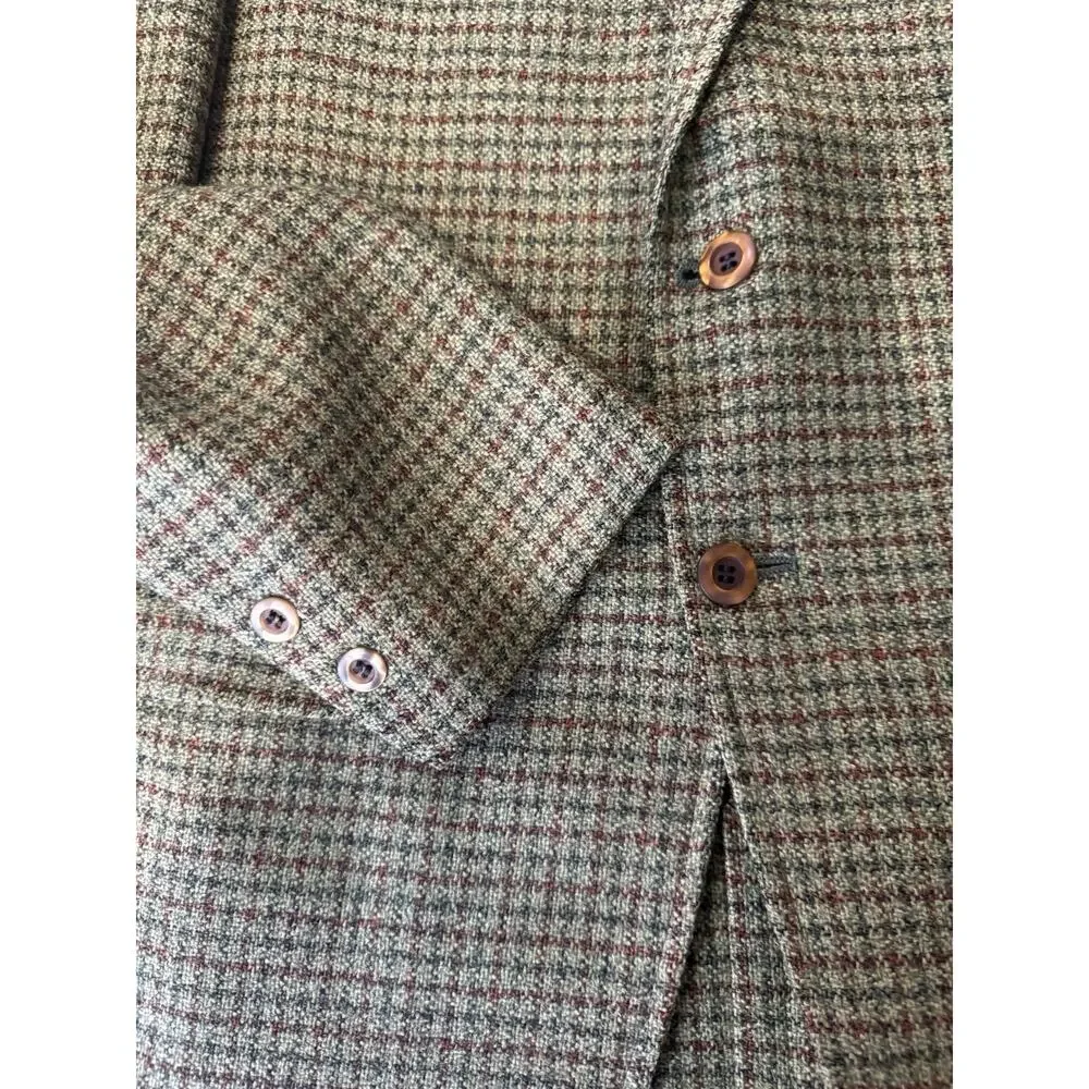 Botany 500 Blazer Bledsoe’s‎ Mens’s Shop Green Houndstooth Wool 41 Regular Vtg