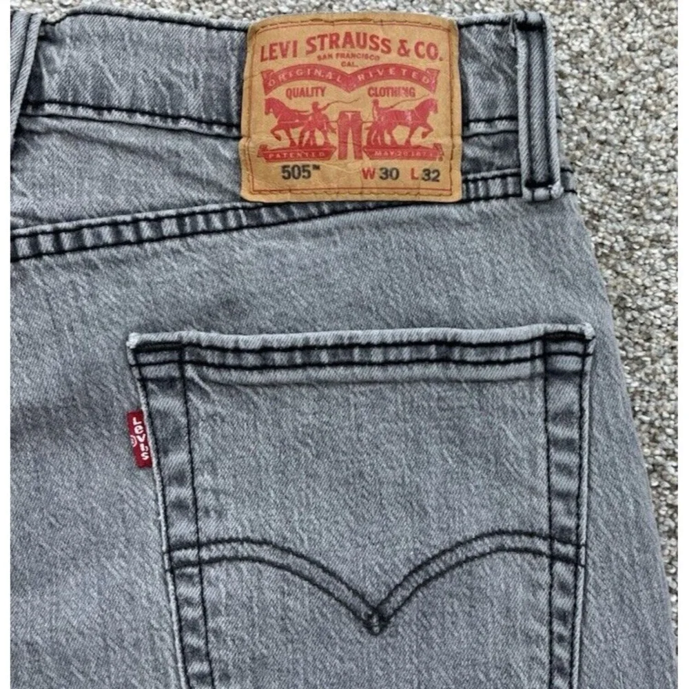 Levis 505 Jeans Mens Size‎ 30x31* Grey Regular Narrow Straight Flex Denim Egypt