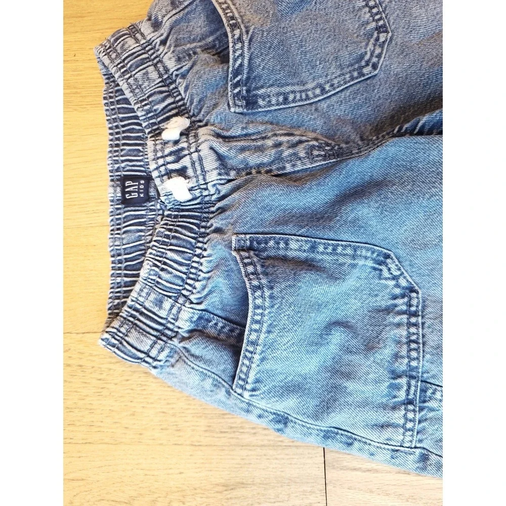 GAP Kids Baggy Barrel Leg Light Blue Denim Jeans Sz Small Working Drawstring