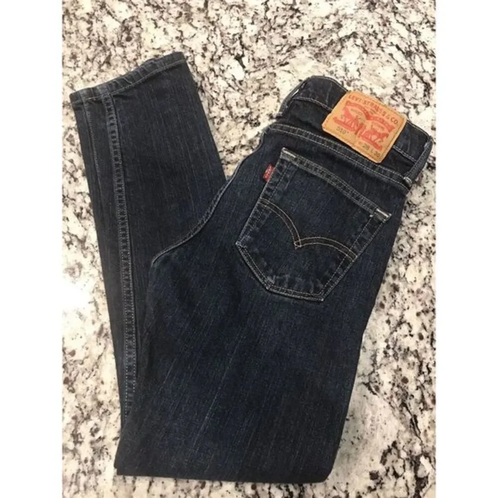 Levi's 510 Measures 26x27 Dark Wash Blue Jeans‎ Skinny Fit Stretch Denim Cotton