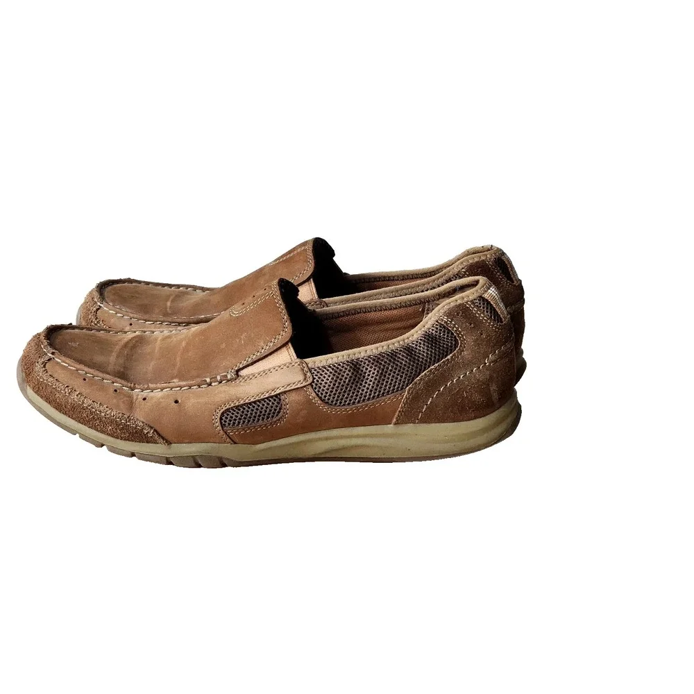 Clarks Mens Ramada Spanish Tobacco Brown Casual Slip On Shoes Size 11.5‎