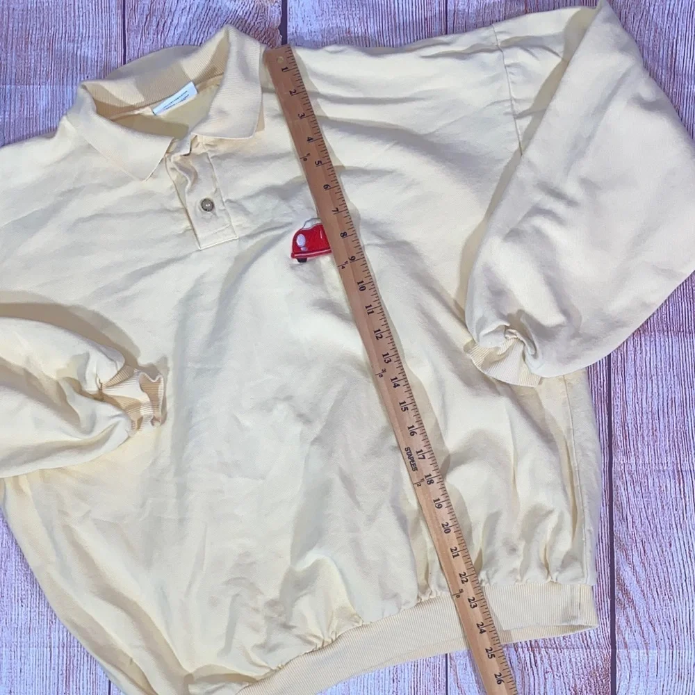 Vintage WEK by Kellsport Polo Sweatshirt S/M Yellow Embroidered Car Made USA