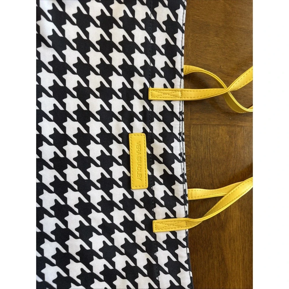 Vera‎ Bradley Hello Yellow Houndstooth Tote Bag Medium Sized