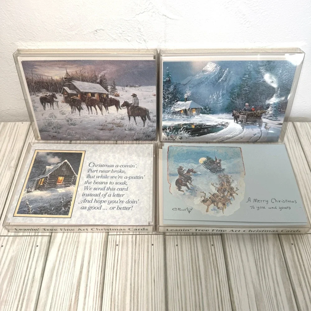 Leanin Tree Christmas Cards Western Cowboys Horses‎ 4 Packs 12 Cards In Each