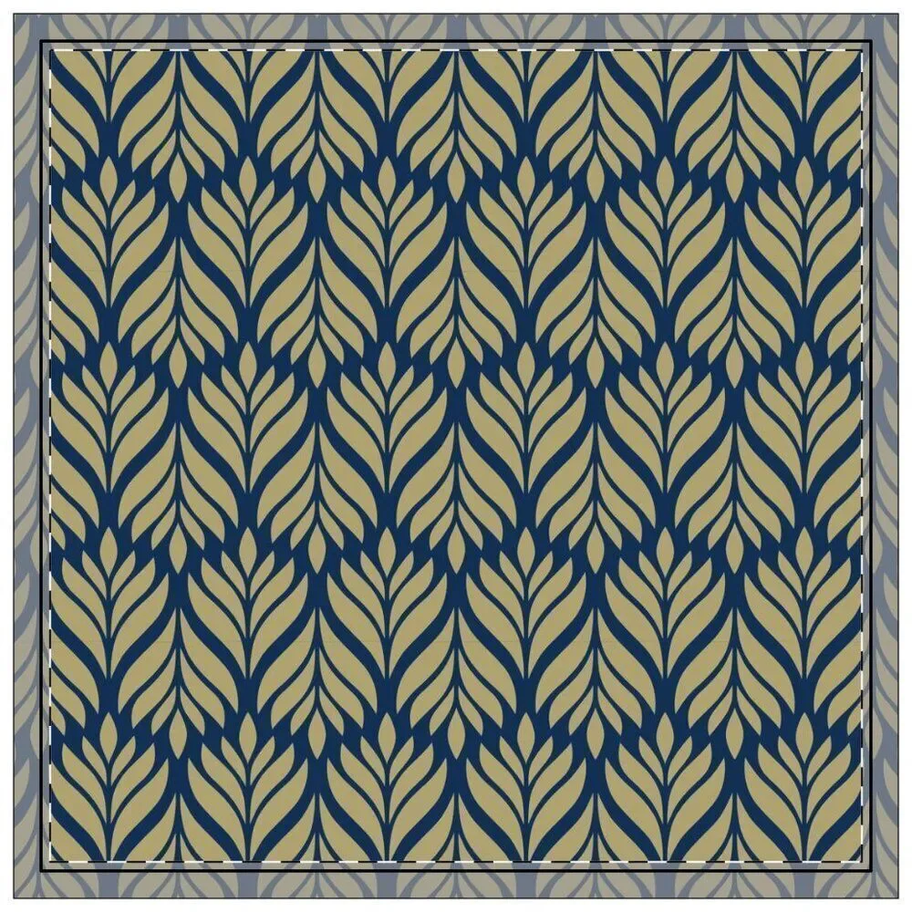 NWT Porter Anna- Navy & Gold  Cotton Napkin 4-set, Palm