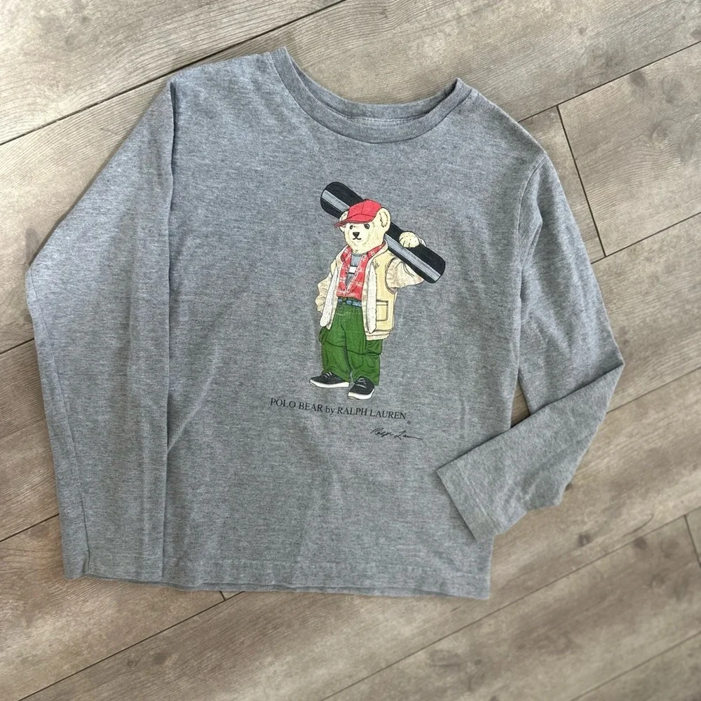 Vintage Polo Ralph Lauren Polo Bear Shirt Snowboarding Bear Boys Size 7