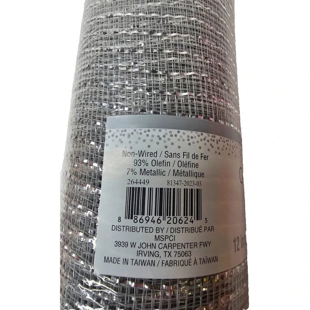 New in plastic Celebrate It silver decorating mesh 12 inches by 35 feet