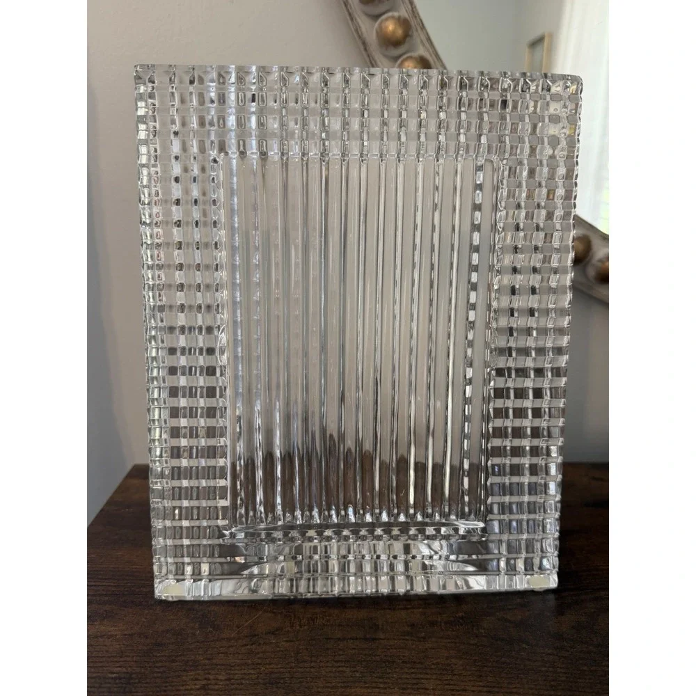 Baccarat Eye Crystal 4x6 Picture Frame Clear Geometric Optic Design Slovenia
