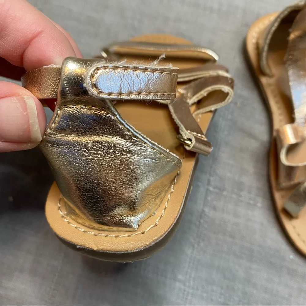 Toddler Girls Sandals Lot Size 5 Wonder Nation Smartfit Crazy 8 Gold Glitter