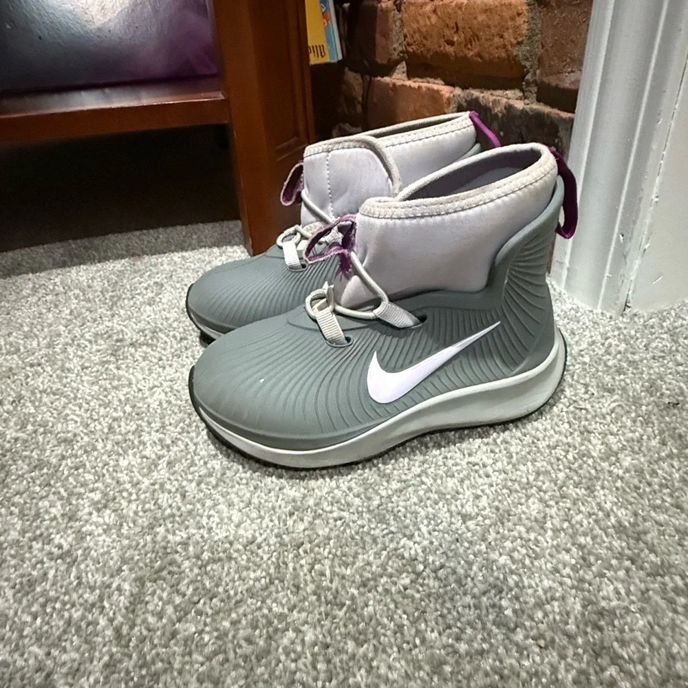 Nike Gray and‎ White High-Top Sneakers
