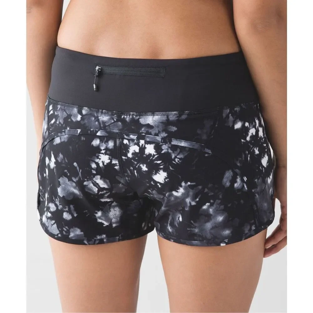 Lululemon Run Times Short 4” In Dusk Dye White Black Size 4