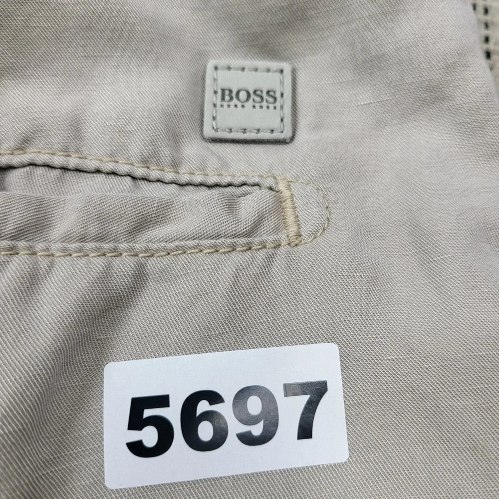 Hugo Boss Pants Mens 36x32 Beige Chino Regular Fit Straight‎ Leg Casual Summer