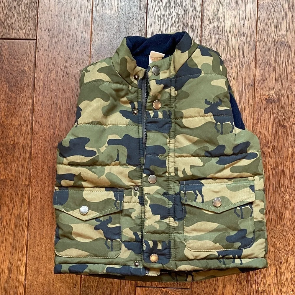 Little Me Camouflage Vest with Moose Design