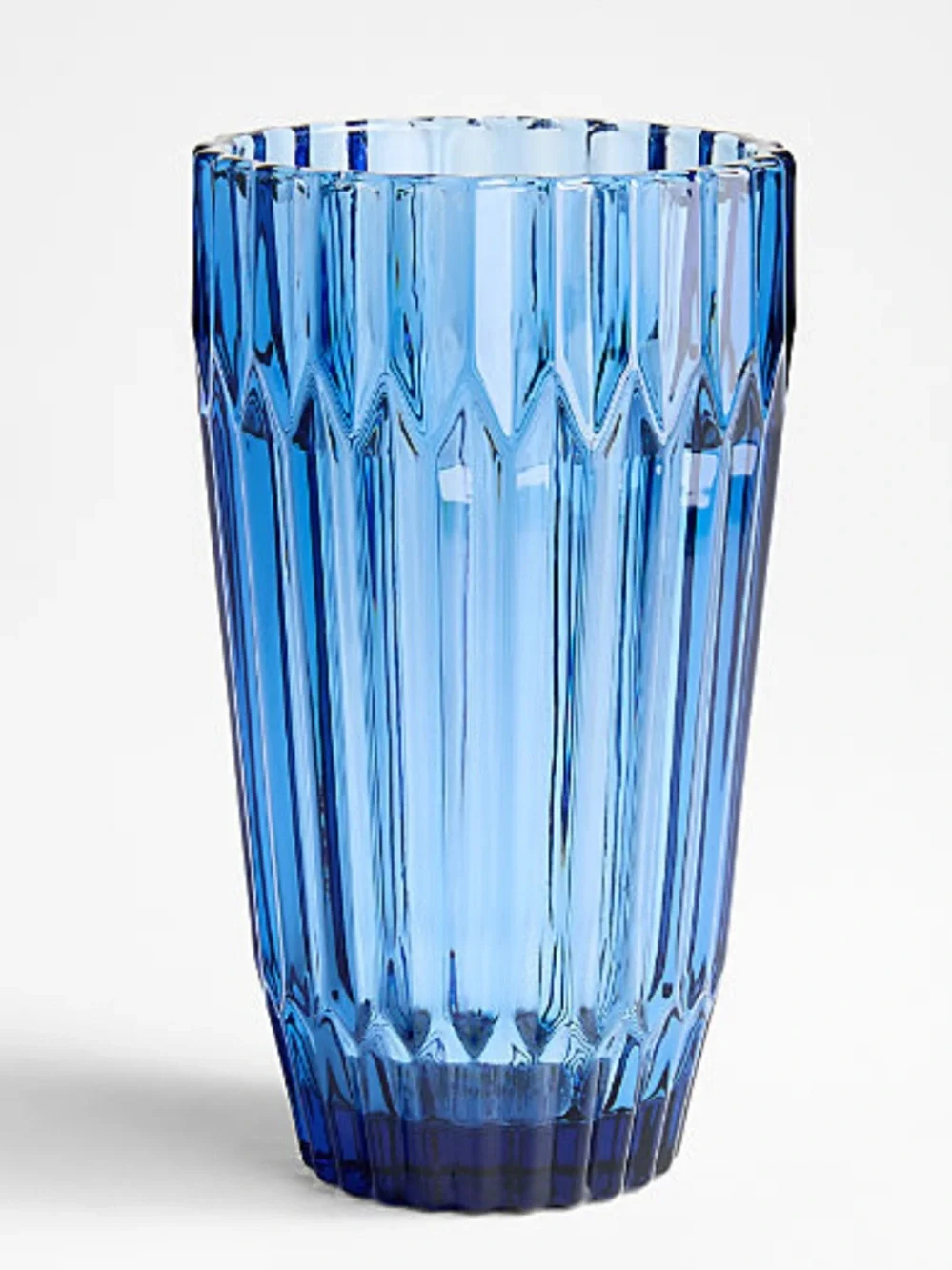 New! Crate&Barrel Blue Faceted Highball Glass Set of 4