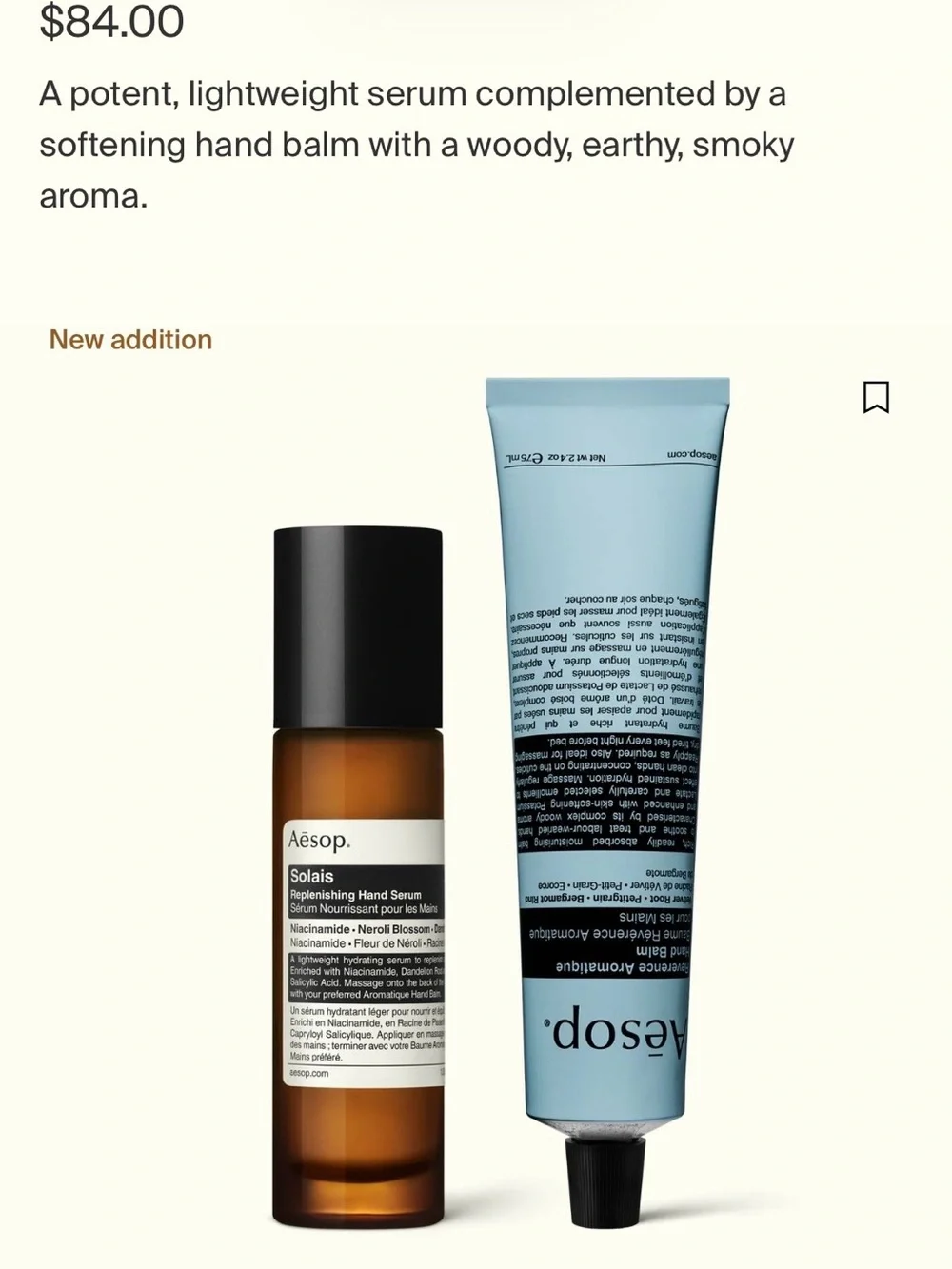 Aesop hand woody