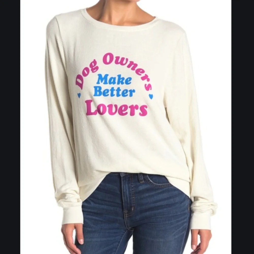 NEW $98 WILDFOX Dog Owners Better Lovers Sweatshirt in XS!
