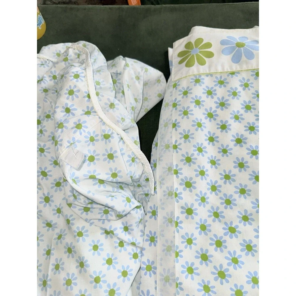 Vtg Lady Pepperell Full Flat Sheet Set Flower Power 70s Groovy Retro