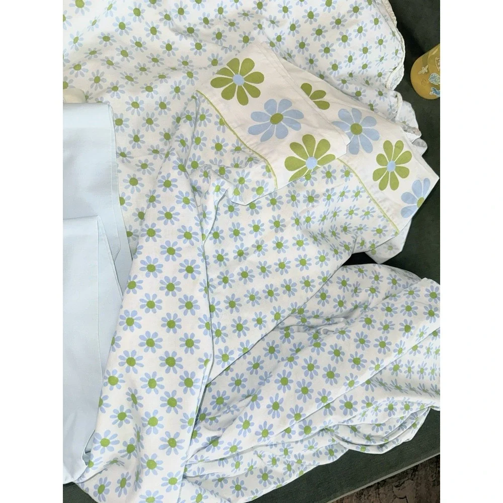 Vtg Lady Pepperell Full Flat Sheet Set Flower Power 70s Groovy Retro