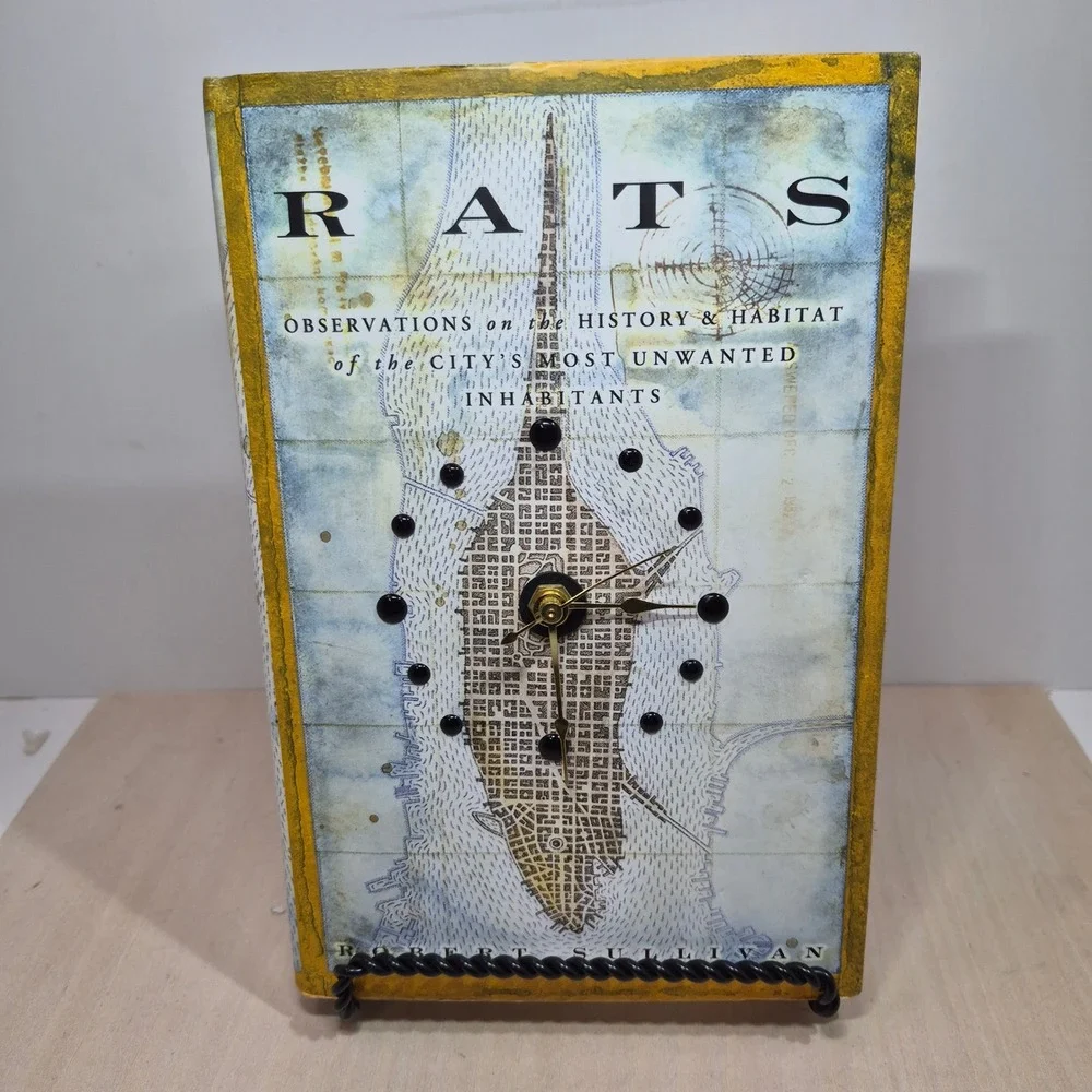 Robert Sullivan RATS Book Clock New‎ York City Map Custom Art Unique Decor