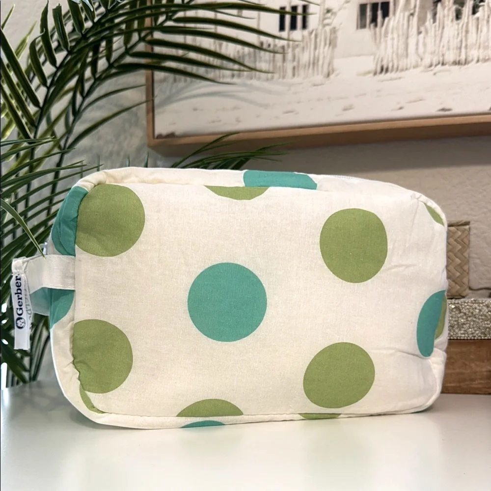 3/$15 🌸 Gerber Baby Bag Polka Dot Zippered Bag Diaper Pouch Snack Toy Wet Bag