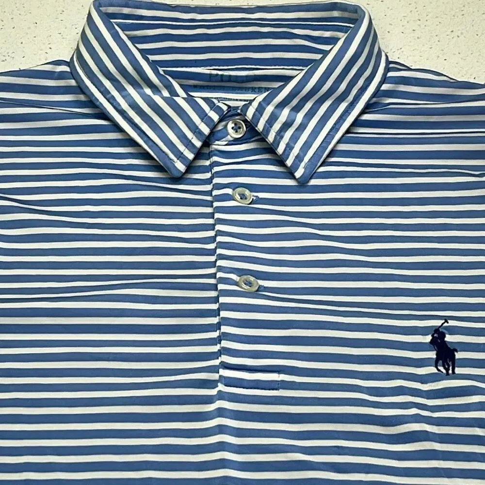 Polo by Ralph Lauren Striped Performance Polo Shirt Mens Medium