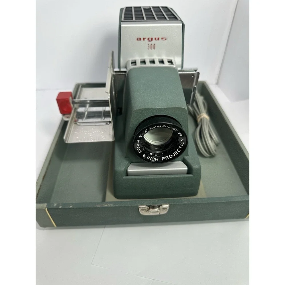 Argus 300 Automatic Slide Projector Tested Works 4 inch Projection Height Adjust