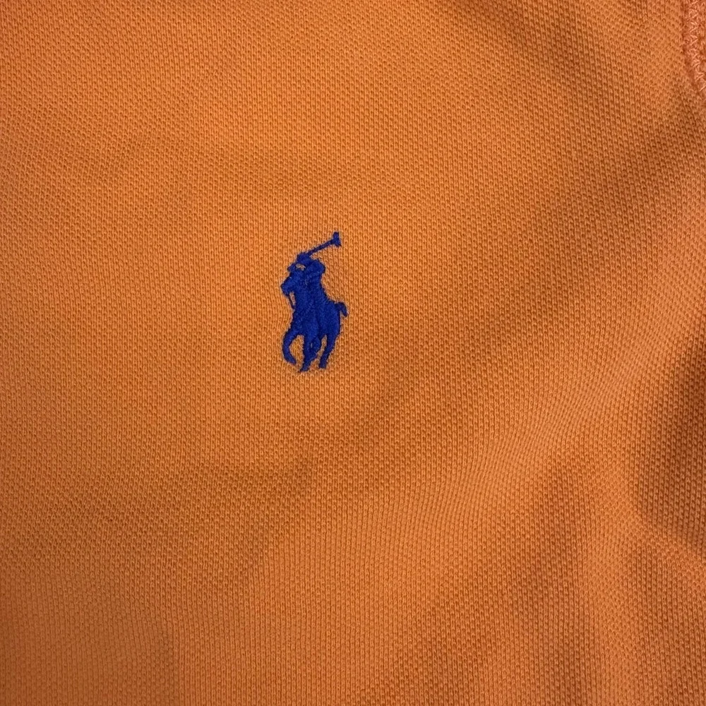Polo Ralph Lauren Crest Polo Shirt Mens M Orange Custom Fit P-RL Yacht Club Flag
