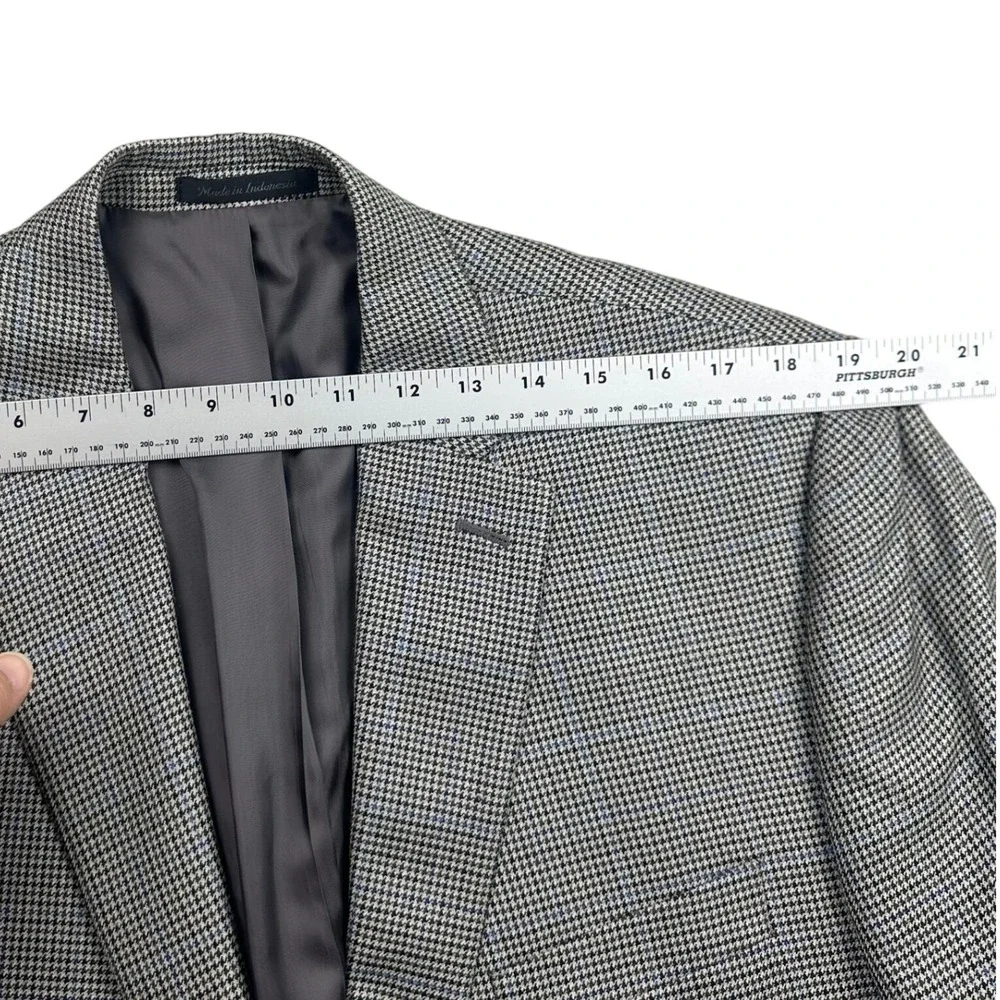 Lauren Ralph Lauren Men 44 L Windowpane Glen Plaid Blazer Jacket Silk Wool Blend