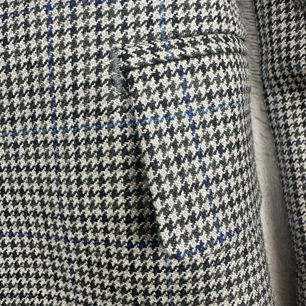 Lauren Ralph Lauren Men 44 L Windowpane Glen Plaid Blazer Jacket Silk Wool Blend