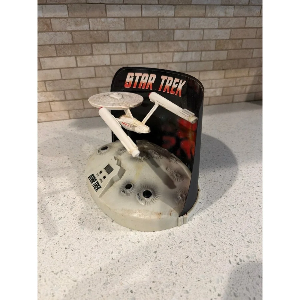 Star Trek USS Enterprise Alarm Clock Desktop Display Working Vintage