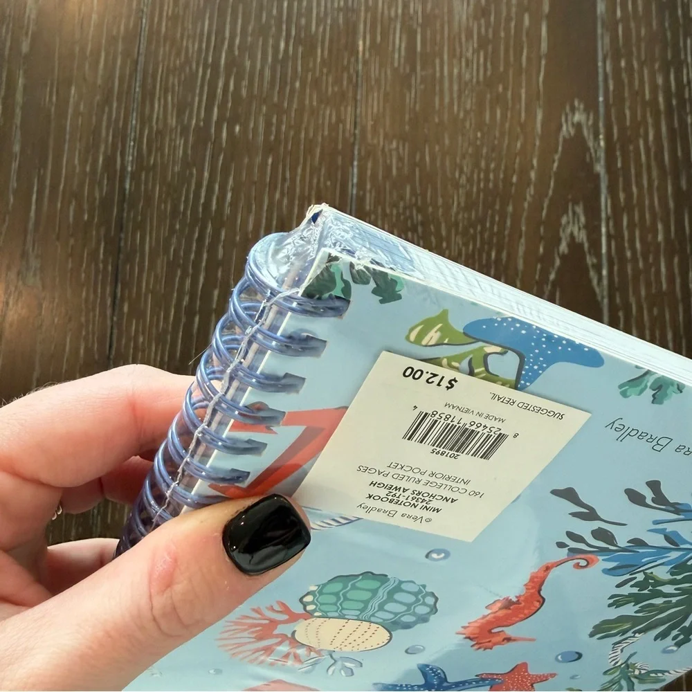 Vera Bradley Mini Notebook‎ Anchors Aweigh Print College Ruled Spiral Sealed