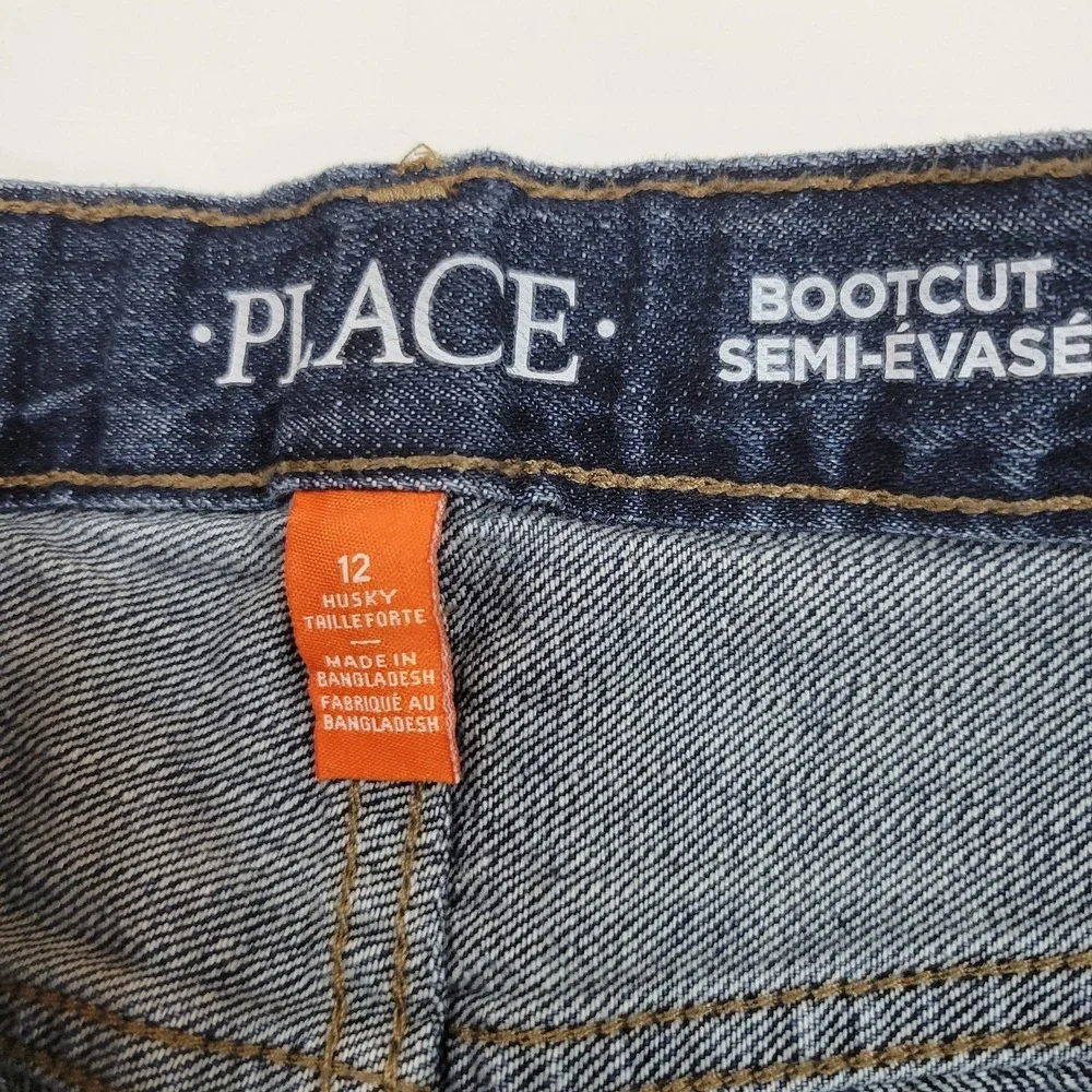 The Children's Place Boys Size 12 Husky Bootcut Jeans Medium Wash Denim