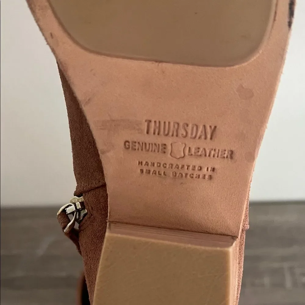 Thursday Boot Company Women's Downtown Booties in Rose Brown Oil Snuff Suede 7