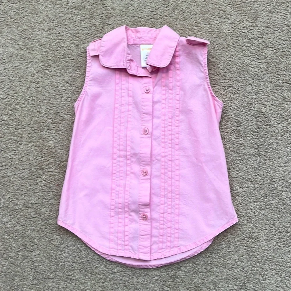 Gymboree Sleeveless Button Down Pink Tank Top