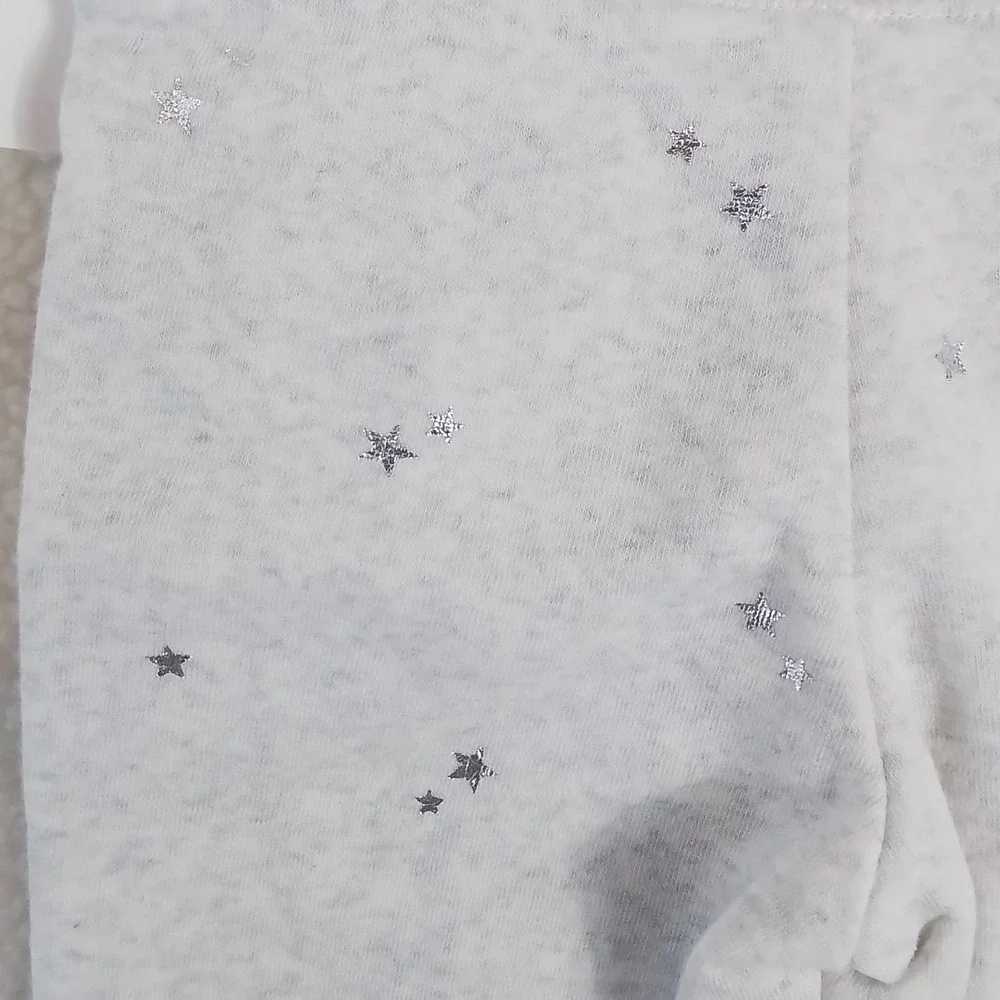 Oshkosh Fleece Lined Jogger Girls‎ Size 4 in Heather Grey w/ Silver Stars
