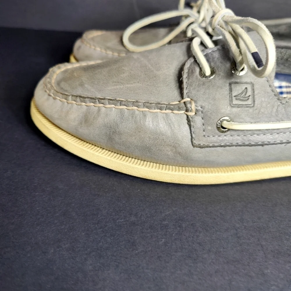 Sperry Original Gray Top Sider Boat Leather Lace Up Casual Men's Shoe Size 11M