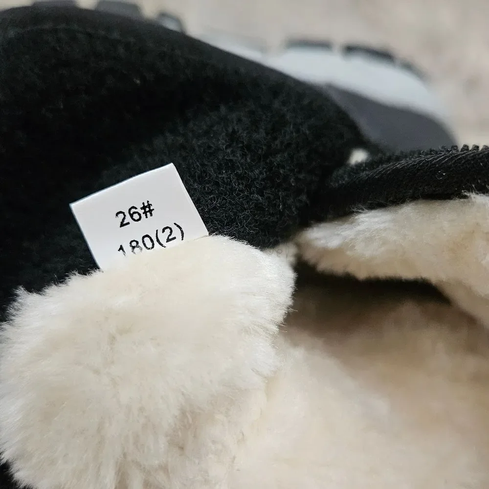 Hobibear Black and Gray Faux Fur Lined Snow Boots Size 8.5 Toddler