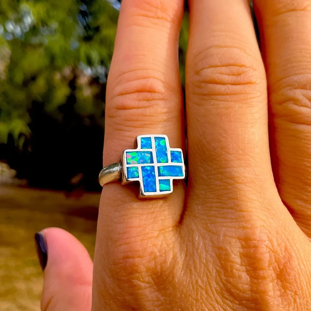 Maltese Cross Opal Ring