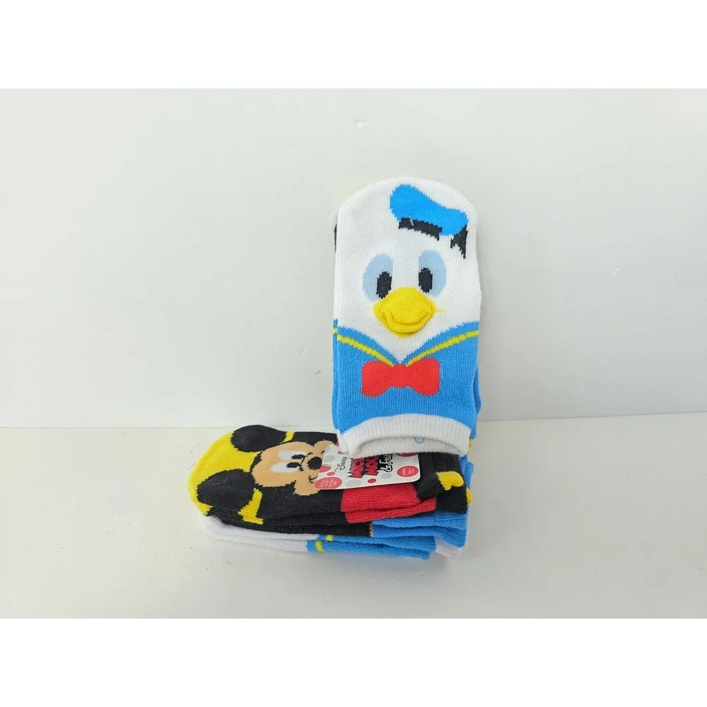 Disney Mickey Mouse & Friends socks 2T-4T shoe size 4-8 1/2 Donald Goofy 6 pairs